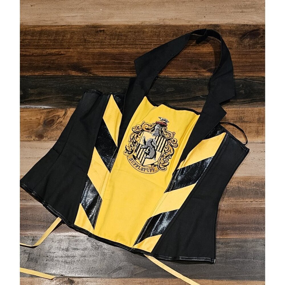 Hufflepuff Badger Wizarding World Harry Potter Side Zip Corset Underboss 2X/3X